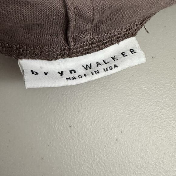 Bryn Walker Linen Top Womens Small Brown Pockets Long Sleeve Neutral - Picture 10 of 12